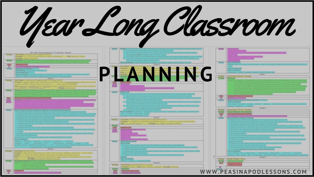 Year Long Classroom Planning Peas in a Pod Lessons